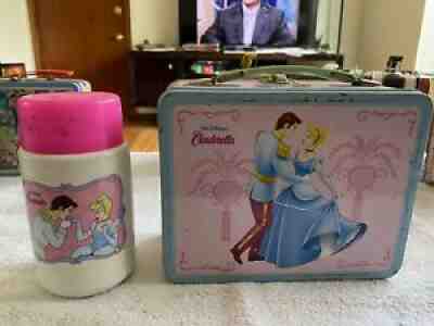 Walt Disney's Cinderella Tin Metal Lunchbox and Thermos No. 3700