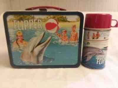 Flipper Lunchbox with Thermos Metal Lunchbox Vintage … - Gem