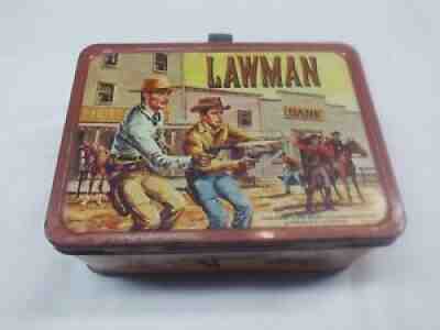 Vintage Lawman Russell & Brown Warner Bros Metal Lunch Box & Thermos 1960's