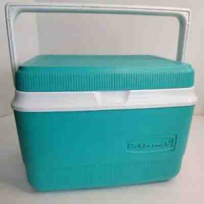 Vintage Rubbermaid Model 2914 Teal and Purple Lunch Box Pail Latch