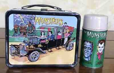 Vintage 1965 THE MUNSTERS Metal Lunchbox And Thermos