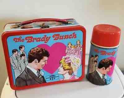 The Brady Bunch 1970 Vintage Metal Lunchbox WITH Thermos