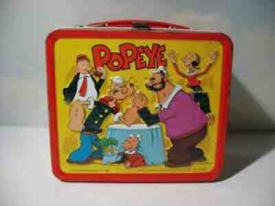 Aladdin Popeye Lunchbox with Thermos Vintage Olive Oyl, Brutus, Wimpy