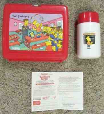 The Simpsons Lunchbox complete Thermos brand Vintage 1990 Bart