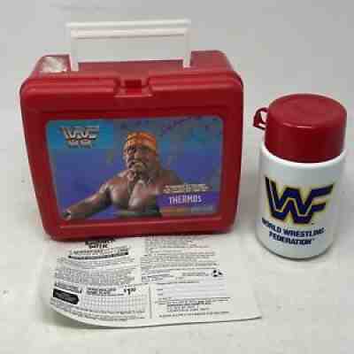 Vintage WWF hot Lunch Box with Thermos