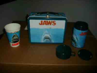 NECA JAWS METAL LUNCH BOX WITH THERMOS HTF W/1975 7-11 SLURPEE CUP RARE VINTAGE
