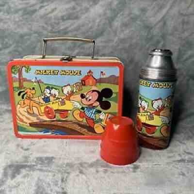 Mickey Mouse Club Rare Disney metal lunch box and metal Thermos