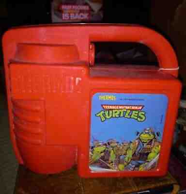 Vintage 1991 TMNT Teenage Mutant Ninja Turtles Red Plastic Lunch Box New