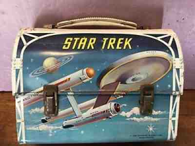RARE 1968 STAR TREK aladdin dome metal lunch box Vintage With Thermos