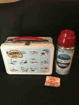 1958 Americana Lunch Box & Thermos * UNUSED NR MINT TAGs * Vintage Lunchbox WOW
