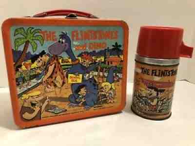 Vintage 1962 Flintstones Lunchbox And Thermos Aladdin Industries Great Condition