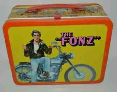 NICE Vintage 1976 THE FONZ Happy Days Metal Lunchbox MINTY High Grade RARE C9