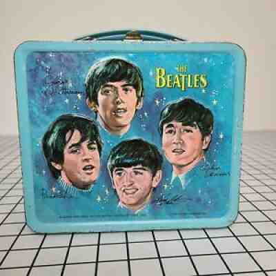 Vintage Aladdin 1965 Beatles Lunchbox Blue Metal Aladdin (Without Thermos)