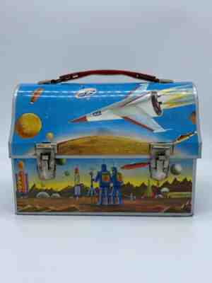 Vintage Space Mars Rocektship Astronaut Domed Metal Lunch Box 1960s