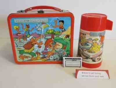 1971 Vintage Flintstones Pebbles & Bamm Bamm Lunchbox Thermos Mint Unused Tag !!