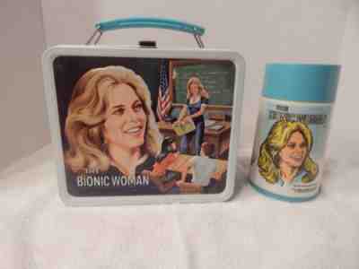 Vintage 1978 The Bionic Woman Lunchbox Aladdin w/Thermos Version 2 Dog Minty