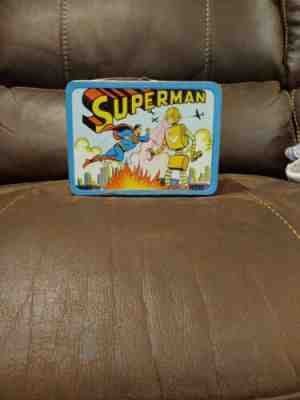 Vintage 1954 Superman Collectible Metal Lunchbox Holy Grail , Good Condition