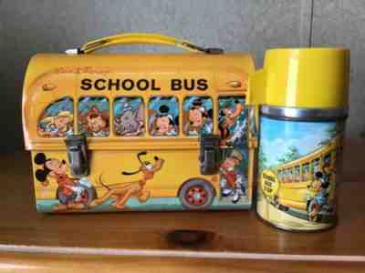 Vintage Walt Disney Metal SCHOOL BUS Lunch Box - No Thermos 1960s – Zsinta