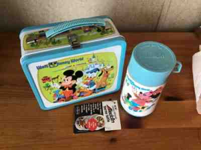 Sold at Auction: Vintage Walt Disney World Metal Lunchbox and Thermos