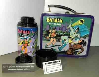 Batman and Robin w/ Thermos © 1966 Aladdin - Collectables » Lunch Boxes -  ElseWhere Comics