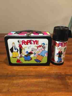 1962 Popeye Lunch Box & Thermos * Vintage * VERY RARE Metal Cartoon Lunchbox