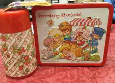 1981 Strawberry Shortcake Metal Lunchbox with Thermos Aladdin No Lid