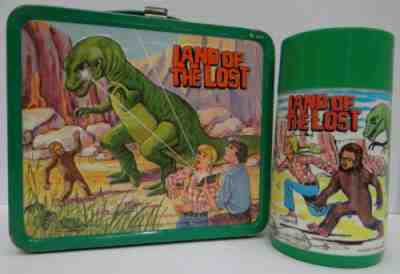 Vintage Aladdin 1975 Land of the Lost Metal Lunchbox with Thermos - GREAT SHAPE!
