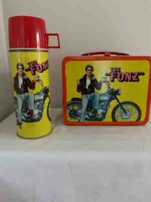 THE FONZ METAL LUNCHBOX W/ MATCHING THERMOS "HENRY WINKLER" MINT CONDITION
