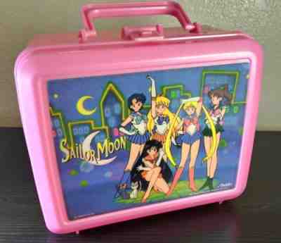 Sailor Moon Lunch Box Pink Plastic Lunchbox Only Aladdin Dic Vintage 1995