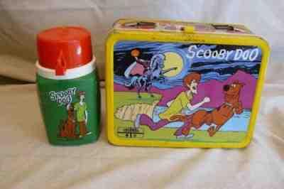 Lot - 1973 Scooby Doo Lunchbox with Thermos- Orange Trim