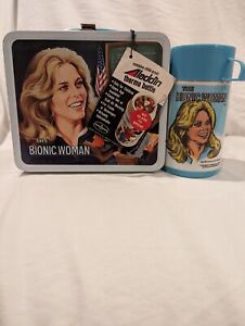 Unused Condition W/ Tag 1978 Vintage The Bionic Woman Metal Lunchbox  W Thermos