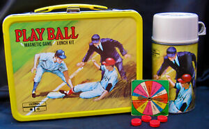 Vintage Playball Lunchbox & Thermos - MLB - w/Spinner Game (1969) C-8.5 Awesome!