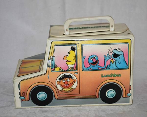 Rare Vintage Vinyl Sesame Street LunchBus Lunchbox Sesamstrasse