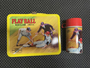 Near Mint Vintage 1969  Thermos KING- SEELEY PLAY BALL METAL LUNCHBOX. See Pics
