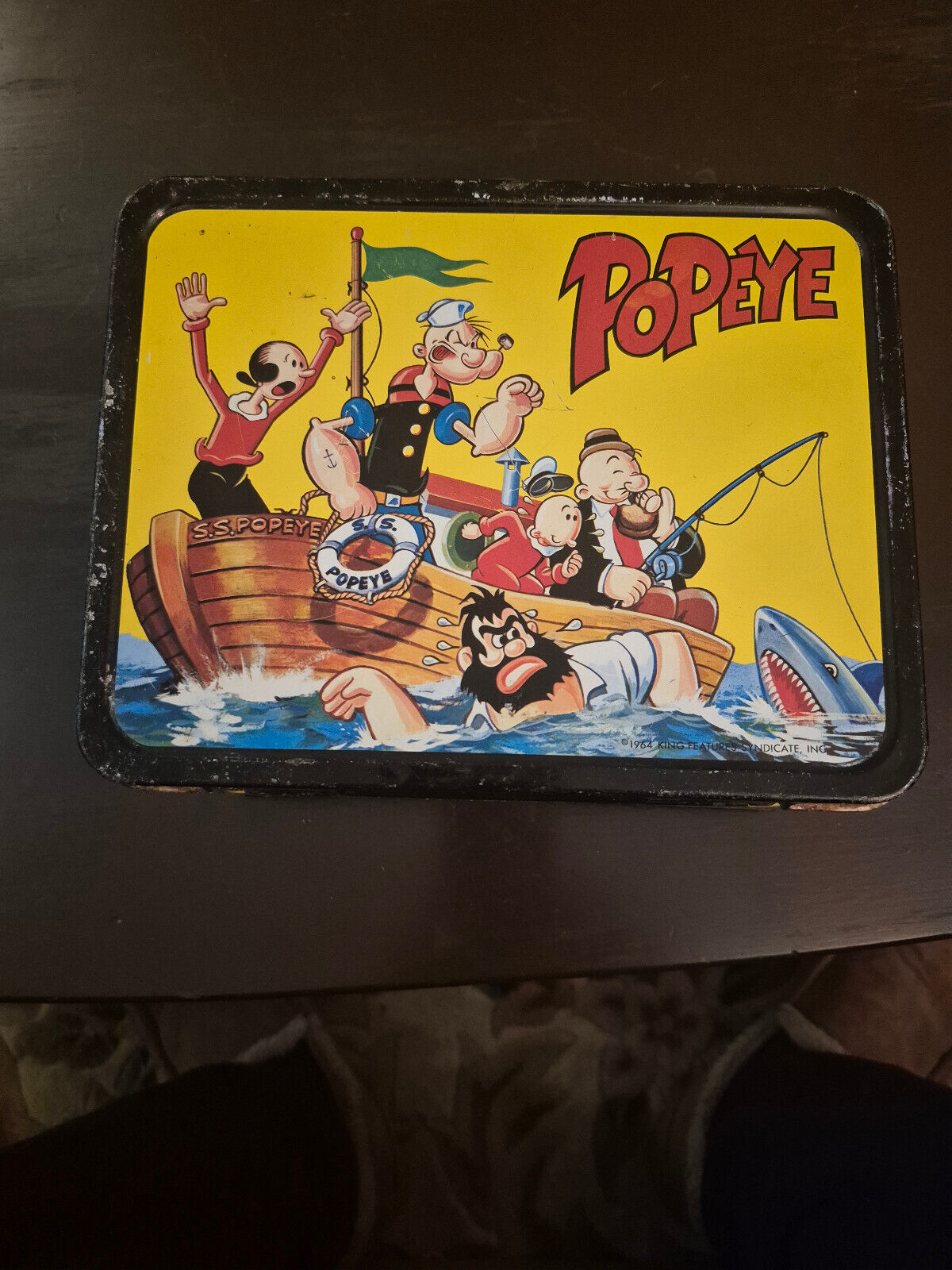 Vintage "Popeye" Original King-Seeley Metal 1964 Lunchbox - No Thermos