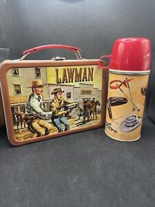 Vintage 1966 LAWMAN TV Show Lunchbox Rare W/ Thermos “SD Collection” Nice!