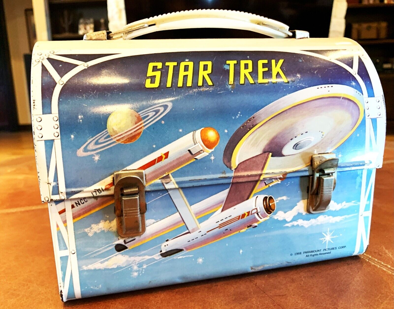 Vintage Original 1968 STAR TREK Metal Dome Lunchbox & Matching Thermos Aladdin