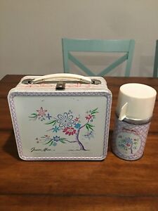 1962 Junior Miss Flower Tree Lunch Box & Thermos * Vintage *  Lunchbox Excellent