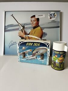 Vintage 1968 Star Trek Lunchbox With Thermos And Autographed Photo (JSA) Cool.