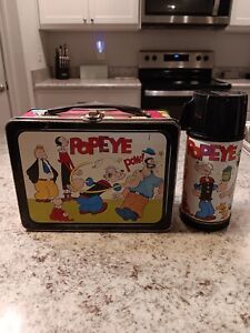 1962 Popeye Lunch Box & Thermos * Vintage * Very Rare Lunchbox Tin Cartoon Kit