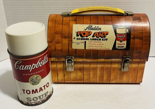 Vintage 1968 Breadbox Metal Dome Lunchbox & Thermos