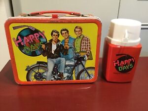 Vintage Paramount Pictures Happy Days Metal Lunch Box With Thermos Great Cond.