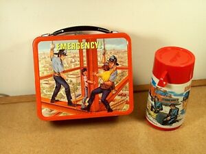 Emergency 1973 TV Series Metal Lunchbox with Thermos, Complete by