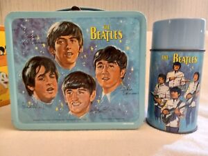 Vintage Metal 1965 Beatles Lunchbox with Thermos lot