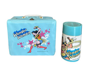 Vintage Aladdin DC Comics 1977 Wonder Woman Lunch Box and Thermos