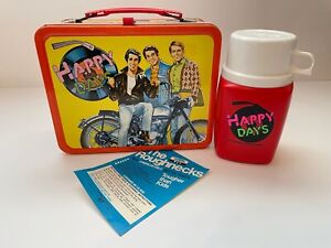 Brand New! Vintage 1976 Happy Days The Fonz Metal Lunchbox & Thermos Near Mint