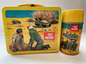 Very Nice! Vintage 1967 The Rat Patrol Aladdin TV Show Lunchbox And Thermos