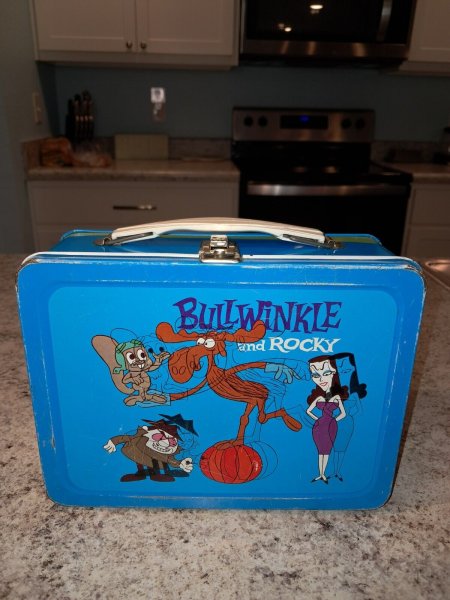1962 Bullwinkle Lunch Box - No Thermos * Vintage * Lunchbox kit pail RARE ERROR