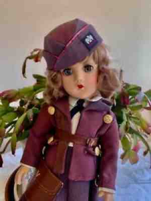 Extremely Rare 1943 Madame Alexander 14" Vintage Tagged AWVS Military Doll