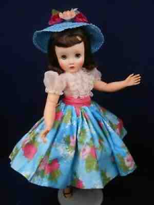 Vintage Madame Alexander 1959 ELISE in RARE Turquoise Sateen Set #1816 Complete!